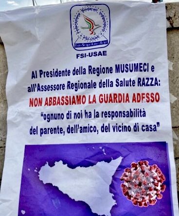 Coronavirus, sit-in della Fsi-Usae a Messina: “A Musumeci chiediamo tamponi rapidi per chi entra in Sicilia e due soli ospedali per malati Covid” 5