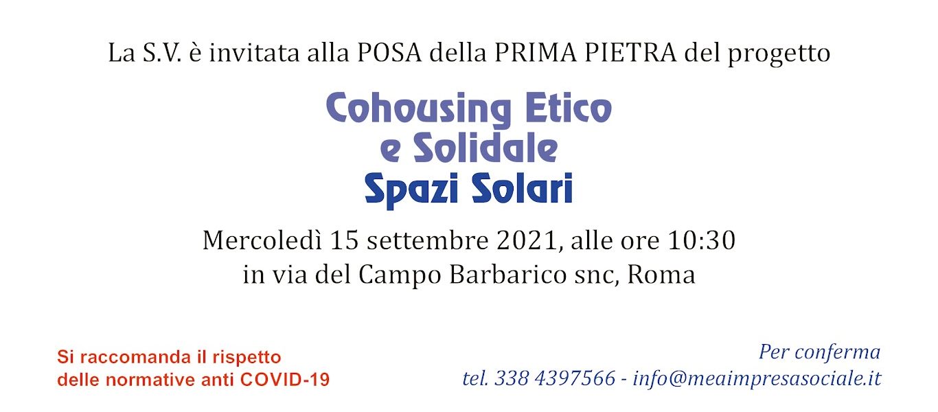 Autismo: posa della prima pietra del “Cohousing etico e solidale – spazi solari”