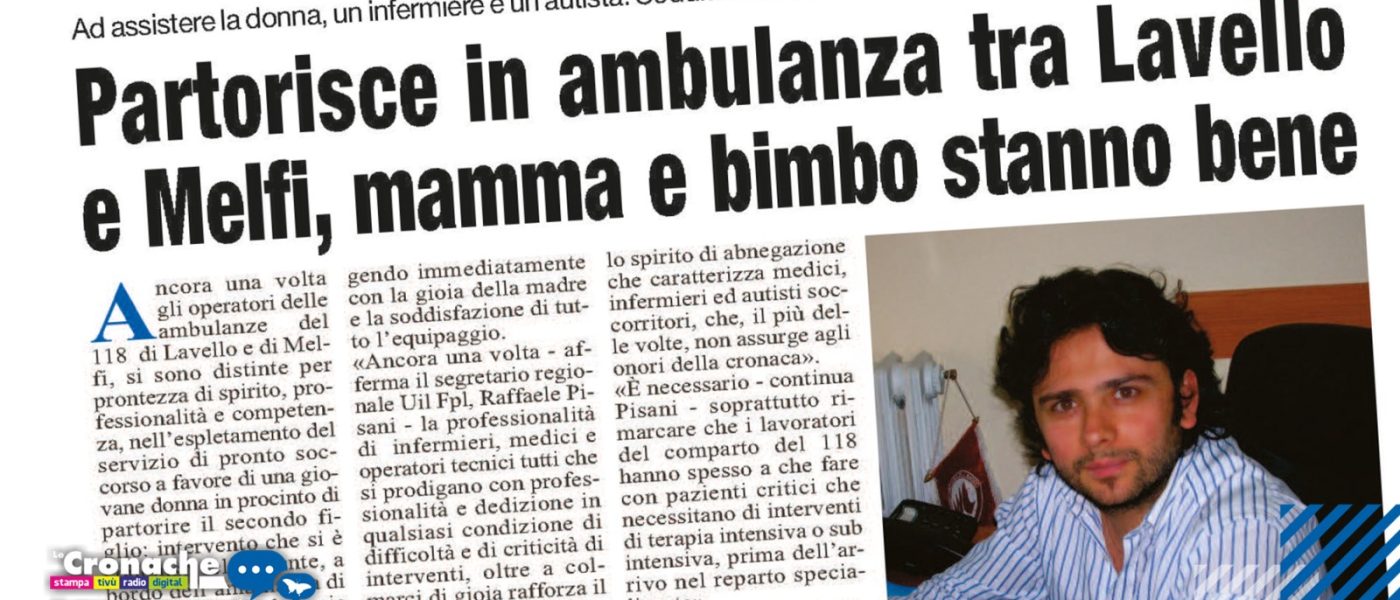 Partorisce in ambulanza tra Lavello e Melfi, mamma e bimbo stanno bene